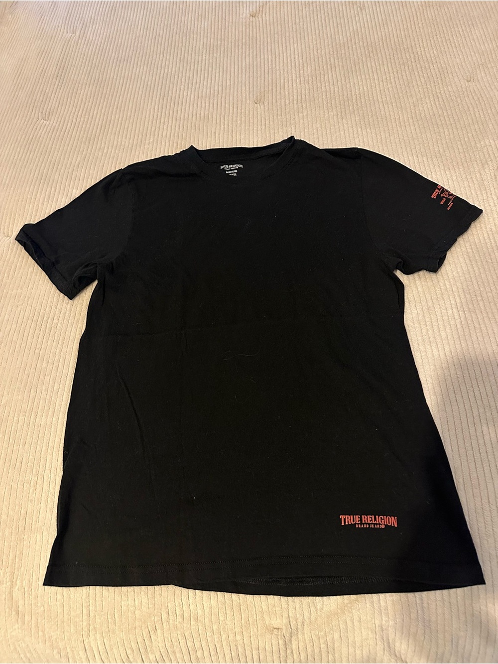 True Religion Men's Black Crewneck Logo T-Shirt